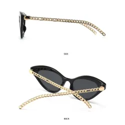 Cat eye style sunglasses - with chain / heartSunglasses