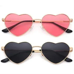 Gafas de solGafas de sol en forma de corazón - montura de metal - UV400