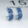 Elegant silver earrings - crystal flowersEarrings