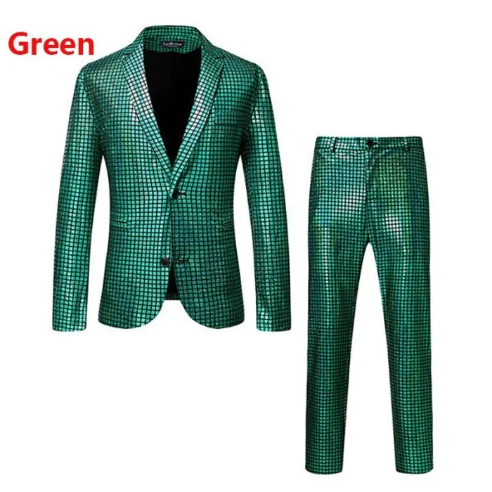 Men's suit - rainbow plaid sequinPants