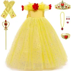 DisfracesVestido elegante con hombros descubiertos - Disfraz de niña amarillo