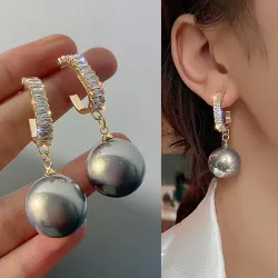Crystal earrings with a pearlEarrings