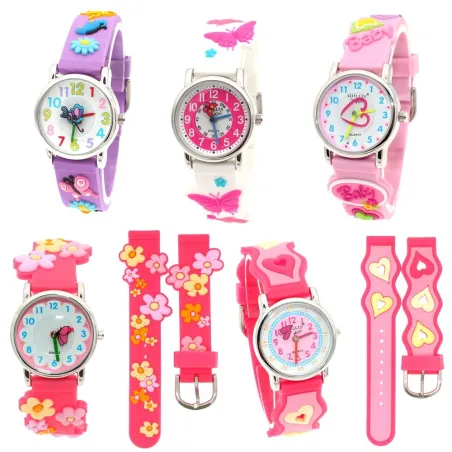 RelojReloj de cuarzo para niños - correa de silicona decorativa