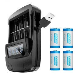 BateríasBatería 16340 CR123A - recargable - 3.7V - 800mAh - con cargador