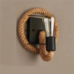 ApliquesLámpara de pared retro - estilo cuerda de cáñamo