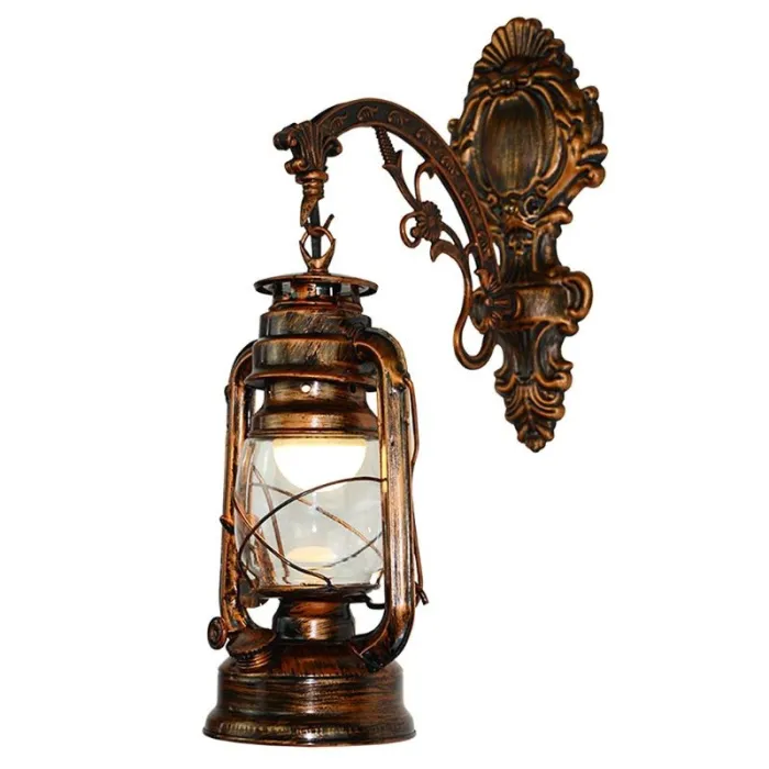ApliquesLámpara de pared LED vintage - linterna de hierro