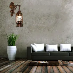 ApliquesLámpara de pared LED vintage - linterna de hierro