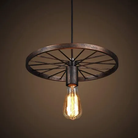 Luces de techoLámpara de techo vintage - rueda de hierro