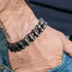 PulserasBrazalete retro de acero inoxidable - diseño de cadena de moto