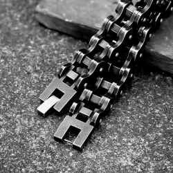 PulserasBrazalete retro de acero inoxidable - diseño de cadena de moto