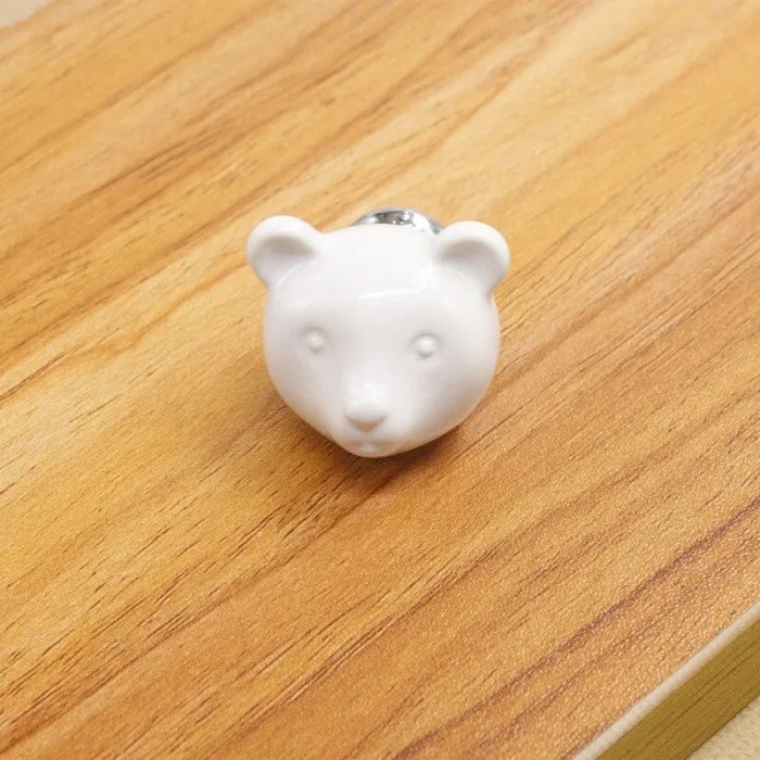MueblesOso de cerámica 3D - tiradores para muebles - pomos