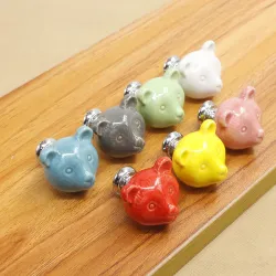 MueblesOso de cerámica 3D - tiradores para muebles - pomos