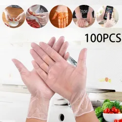 PielGuantes transparentes desechables - para uso alimentario / médico / quirúrgico - 100 piezas