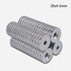 N35N35 - imán de neodimio - disco redondo resistente - 20 mm * 4 mm - con orificio de 5 mm
