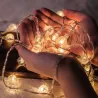 NavidadCadena LED - guirnalda con bolas - alimentada por batería