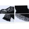 RopaElegante vestido negro de gasa con lunares
