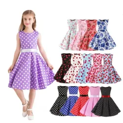 RopaVestido sin mangas de verano - estampado de lunares / flores