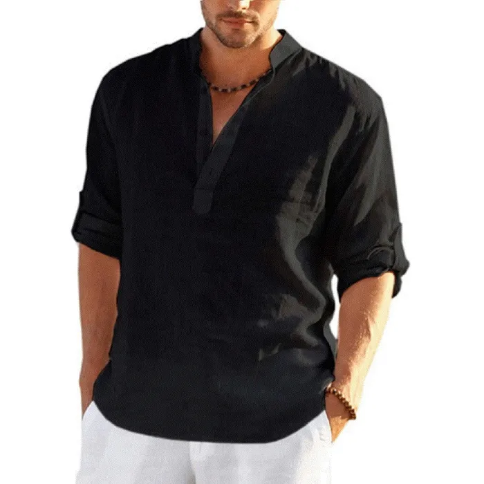 CamisetasCamisa clásica manga larga - escote abotonado