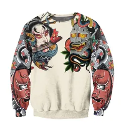 Hoodies & SudaderaCultura japonesa - estampado de tatuaje de máscara - sudadera