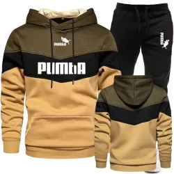 PantalonesSudadera con capucha a rayas de colores / pantalón negro - chándal - conjunto