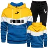 Colorful striped hoodie / black pants - tracksuit - setPants