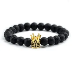 PulseraPulsera de cuentas negras - con corona