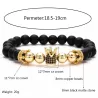 PulseraPulsera de cuentas negras - corona decorativa / bolas