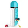 Botellas de aguaPastillero diario - caja - botella de agua - a prueba de fugas - 600ml