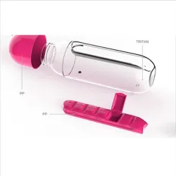 Botellas de aguaPastillero diario - caja - botella de agua - a prueba de fugas - 600ml