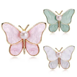 BrochesMariposa de concha con perla - broche