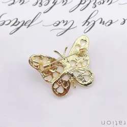 White shell butterfly - with a pearl - broochBrooches