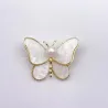White shell butterfly - with a pearl - broochBrooches