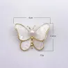 White shell butterfly - with a pearl - broochBrooches