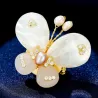 Pearl shell butterfly - with crystals / pearlsBrooches