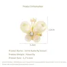 Pearl shell butterfly - with crystals / pearlsBrooches