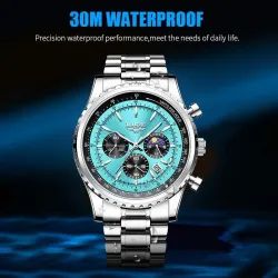RelojesLIGE - reloj de cuarzo de lujo - luminoso - acero inoxidable - resistente al agua - oro rosa / negro