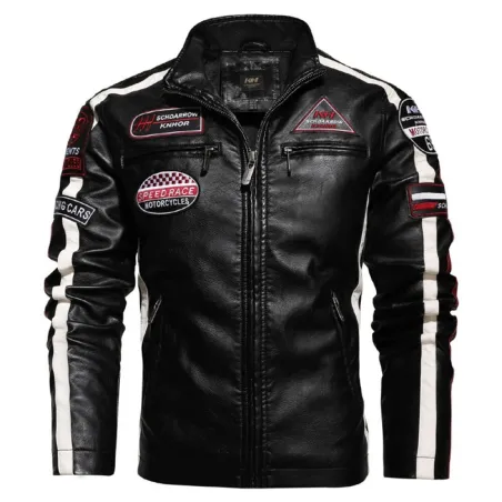 ChaquetasCazadora corta de cuero - parches decorativos
