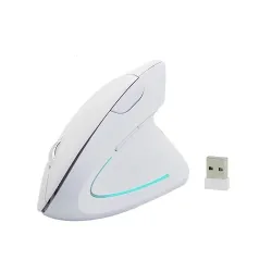 MouseRatón inalámbrico vertical ergonómico - USB - óptico - 1600 DPI 6D - con luz LED