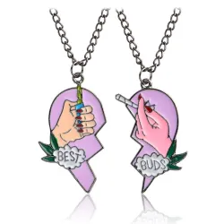 CollarColgante en forma de corazón con collar - "Best Friends" - 2 piezas