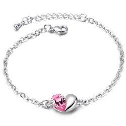 PulseraPulsera de plata - con un corazón / cristal