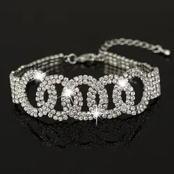PulseraLujosa pulsera de plata con cristales