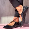 ZapatosBailarinas elegantes de piel - con cordones
