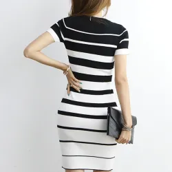 Vintage knitted striped dressDresses