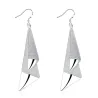 Long geometric frosted silver earringsEarrings