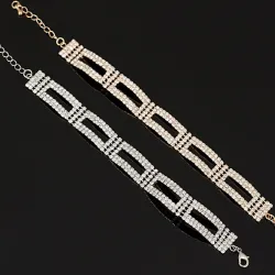 PulseraElegante pulsera ancha de cristal