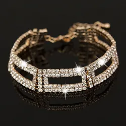 PulseraElegante pulsera ancha de cristal