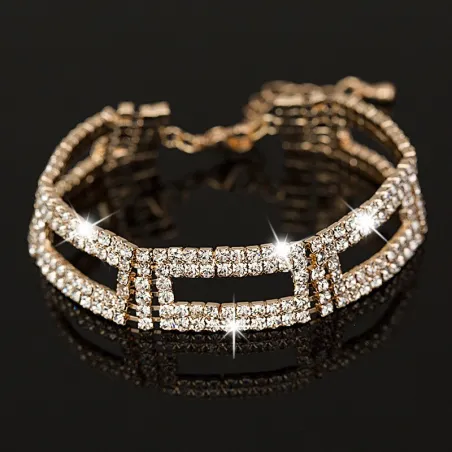 PulseraElegante pulsera ancha de cristal