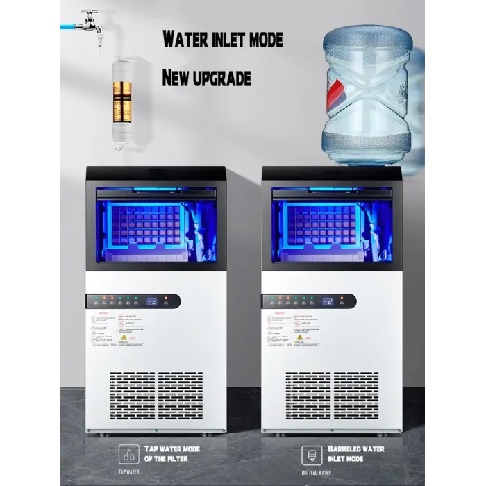 Commercial automatic ice maker - dual purpose - 70 kg / 24 hBar supply