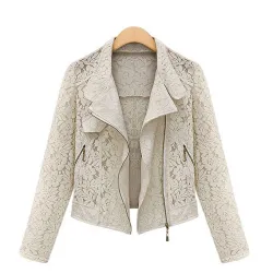 ChaquetasChaqueta corta de encaje de moda - con cremallera