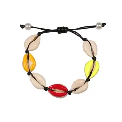 PulseraPulsera de cuerda trenzada - con conchas marinas - ajustable